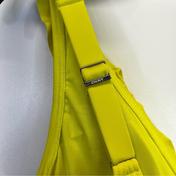 DKNY Ruffle Plunge Underwire Tummy Control One Piece swimsuit yellow - S - Picture 9 of 12